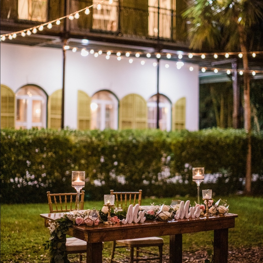 Wedding sign, ring boxes, and Mr& Mrs sign!